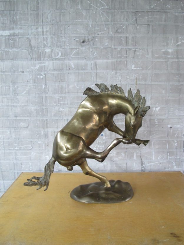 Groot schitterend mooi brons messing beeld Paard volbloed Arabier