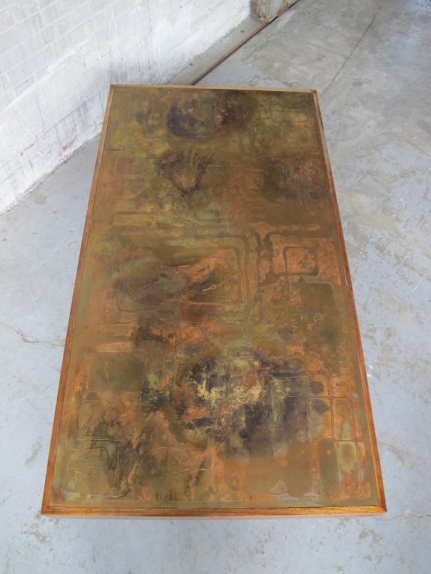 Etched Raised Brass tafel Willy Daro W.Poolkes Belgie jaren 70