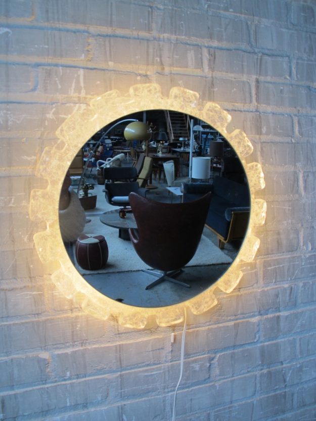 Hillebrand kunststof spiegel verlichting jaren 60