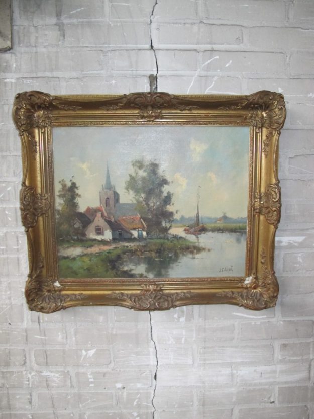 Olieverf schilderij Haagse School de Groot 50×45 cm