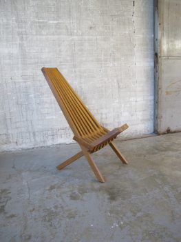 massief houten latten fauteuil