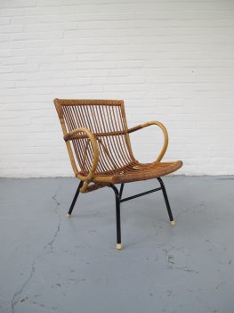vintage Rohe Noordwolde rotan fauteuil