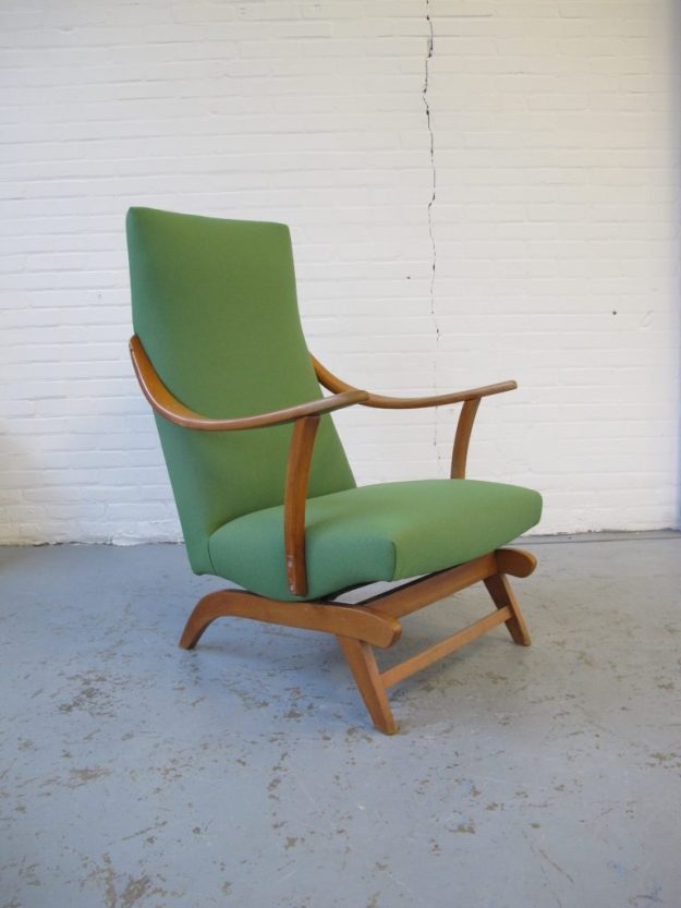 fauteuil midcentury vintage pastoe rockingchair schommelstoel