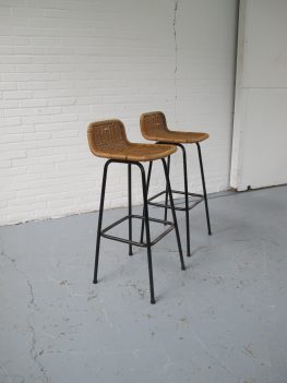 barkrukken rotan Rohe Noordwolde midsentury vintage