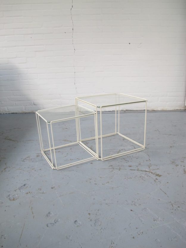 Max Sauze Isocele jaren 80 miniset nesting tables vintage midsentury