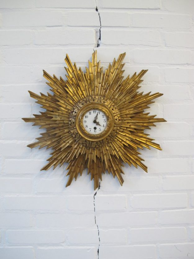 Klok Artdeco Antieke zonnenklok midsentury vintage