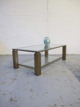 Tafel DeKnudt Willy Rizzo messing brass salontafel vintage midsutury
