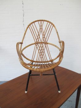 rotan fauteuil Rohe Noordwolde vintage midsuntury
