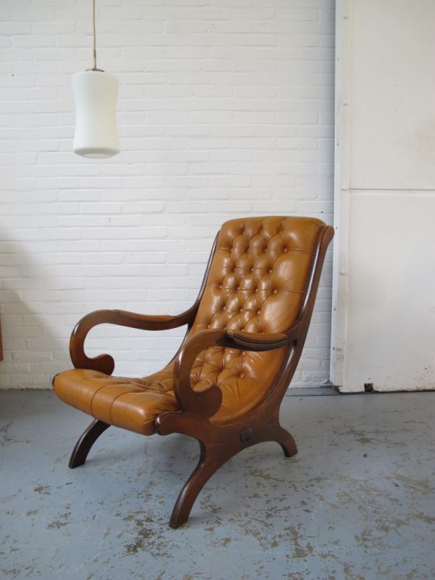 Fauteuil Originele Chesterfield barok vintage midsentury