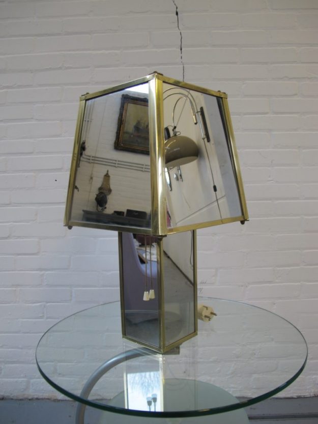 Lamp DeKnudt Willy Rizzo messing spiegellampbvintage midsentury
