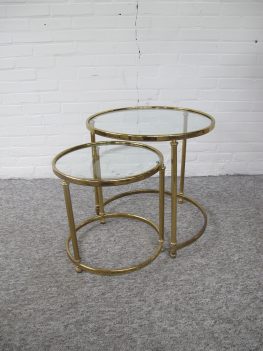 Nestingtables side tafels Maison Jansen Hollywood Regency midcentury vintage