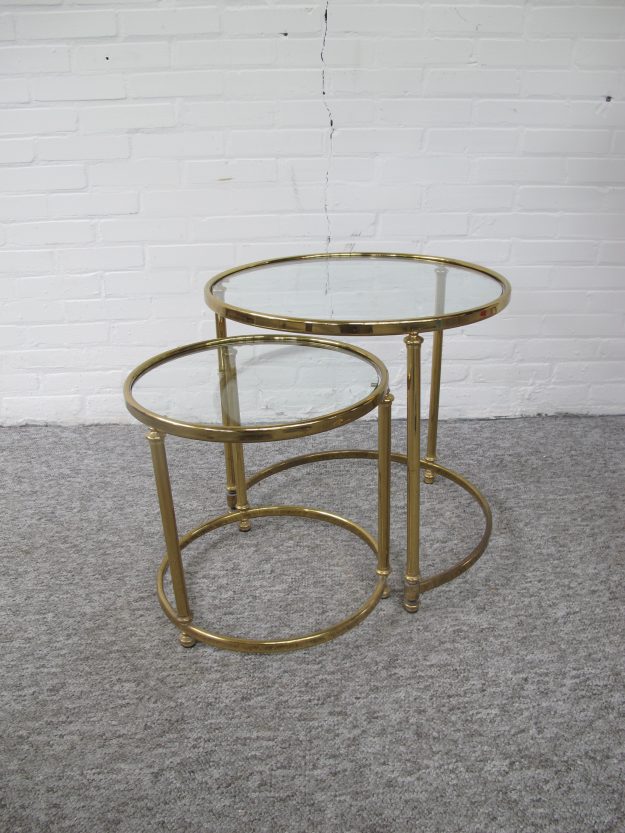 Nestingtables side tafels Maison Jansen Hollywood Regency midcentury vintage