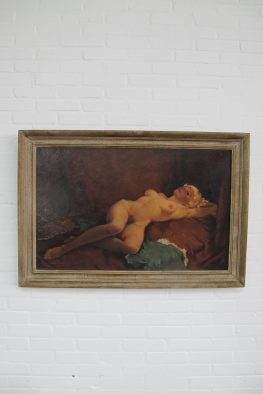 Schilderij vrouwelijknaakt kunstschilder Harry Maas vintage midcentury