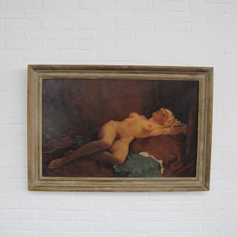 Schilderij vrouwelijknaakt kunstschilder Harry Maas vintage midcentury