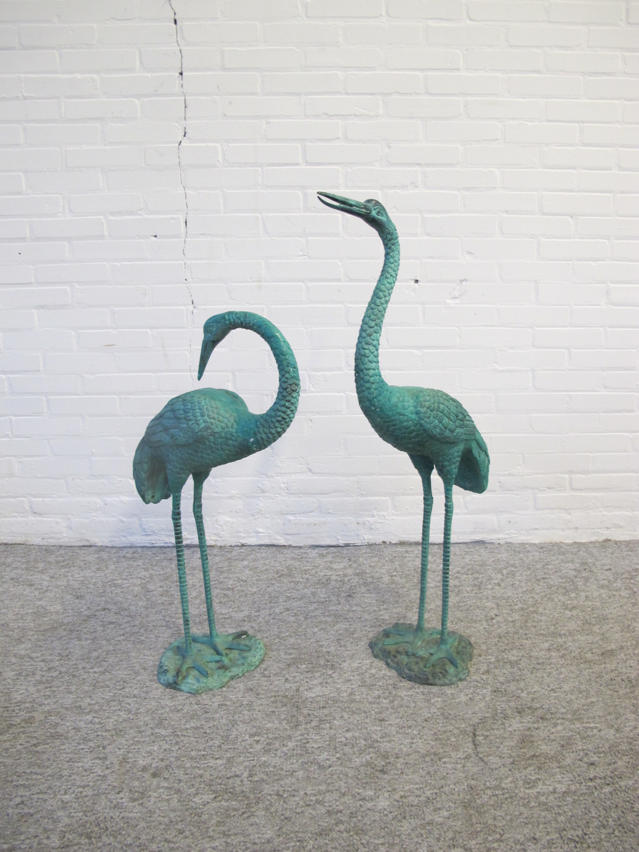 bronzen kraanvogels cranesbirds Hollywood Regency vintage midcentury