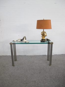Tafel messing brass steel side table Peter Ghyczy vintage midcentury