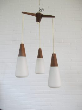 Lamp Philips teakhouten hanglamp vintage midcentury