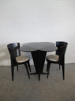 Tafel hangoor tafelje dropleaf table stoelen rietveld Haagse school vintage midcentury