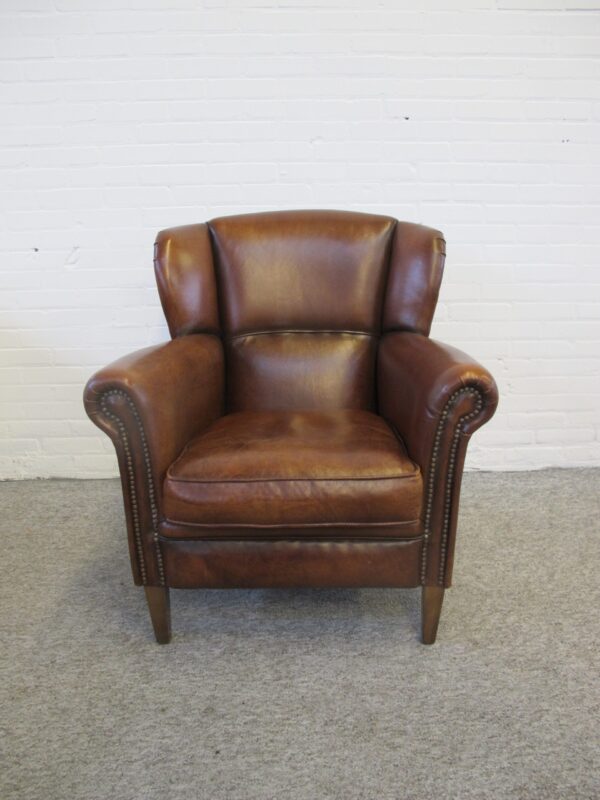 muylaert Fauteuil armchair schapenleren sheep leather club fauteuil vintage midcentury