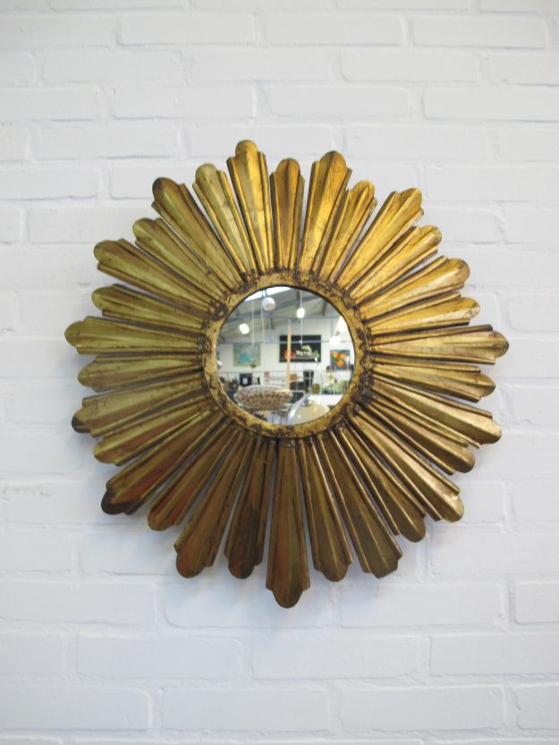 Zonnen spiegel mirror Hollywood Regency vintage midcentury