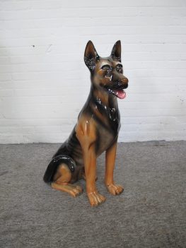 Beeld hond Porcelain sculpture German Shepherd dog Hollywood Regency style vintage midcentury