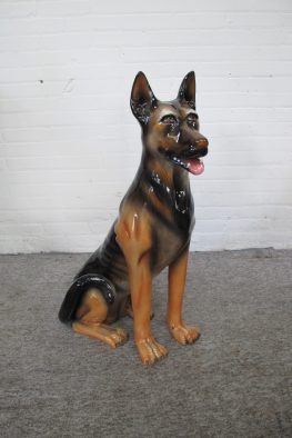 Beeld hond Porcelain sculpture German Shepherd dog Hollywood Regency style vintage midcentury