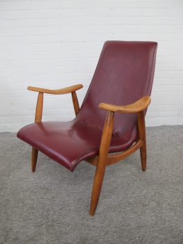 Fauteuil Armchair Louis van Teeffelen Wébé birch wood vintage midcentury