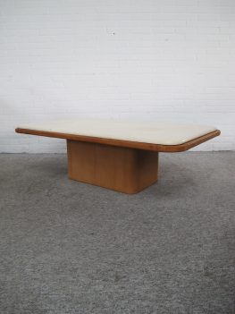 De Sede Travertine buffel lederen salontafel coffee table vintage midcentury