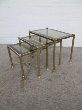 Bijzettafeltjes nesting tables Maison Jansen Hollywood Regency Willy Rizzo Romeo Rega vintage midcentury
