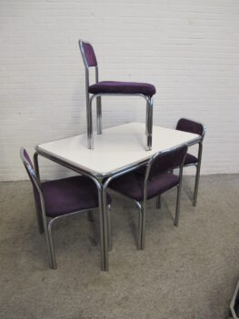 Eethoek chromen Dining set chrome Space age retro spectrum midcentury vintage