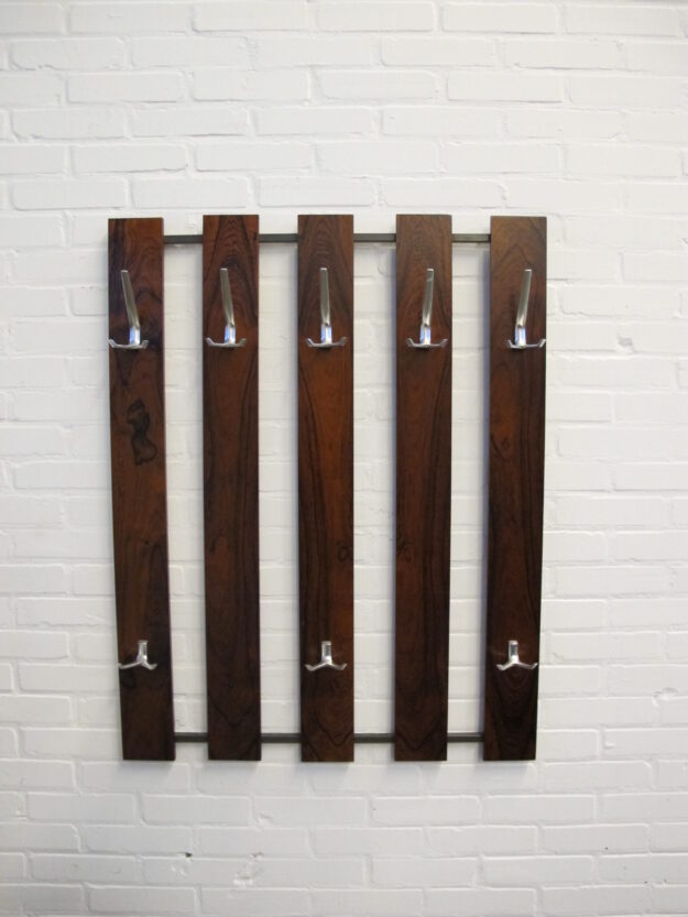 Kapstok palissanderhouten wandkapstok Coat rack midcentury vintage