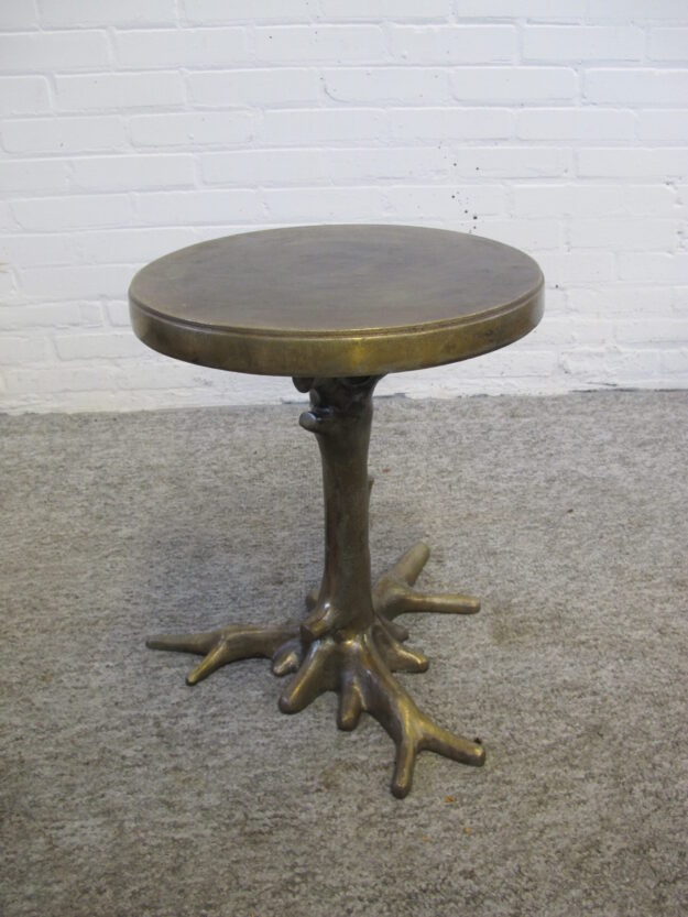 Bijzettafel Jada Brass Accent table messing brass boomstam tafeltje midcentury vintage