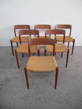 stoelen model 75 dining chairs Niels Møller Model J.l. Møller vintage midcentury