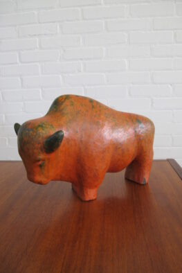 Ruscha keramiek ceramics Fat Lava Bison Bull vintage midcentury