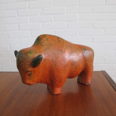 Ruscha keramiek ceramics Fat Lava Bison Bull vintage midcentury