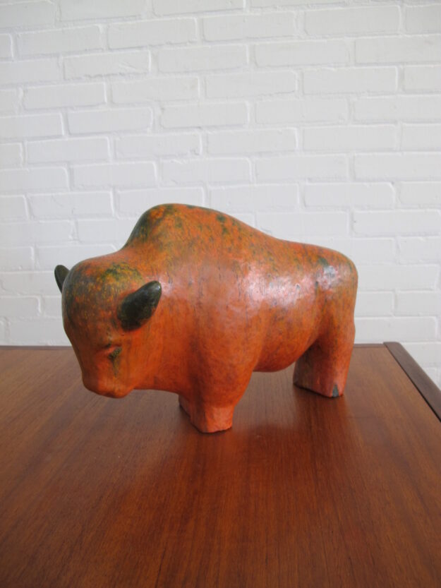 Ruscha keramiek ceramics Fat Lava Bison Bull vintage midcentury