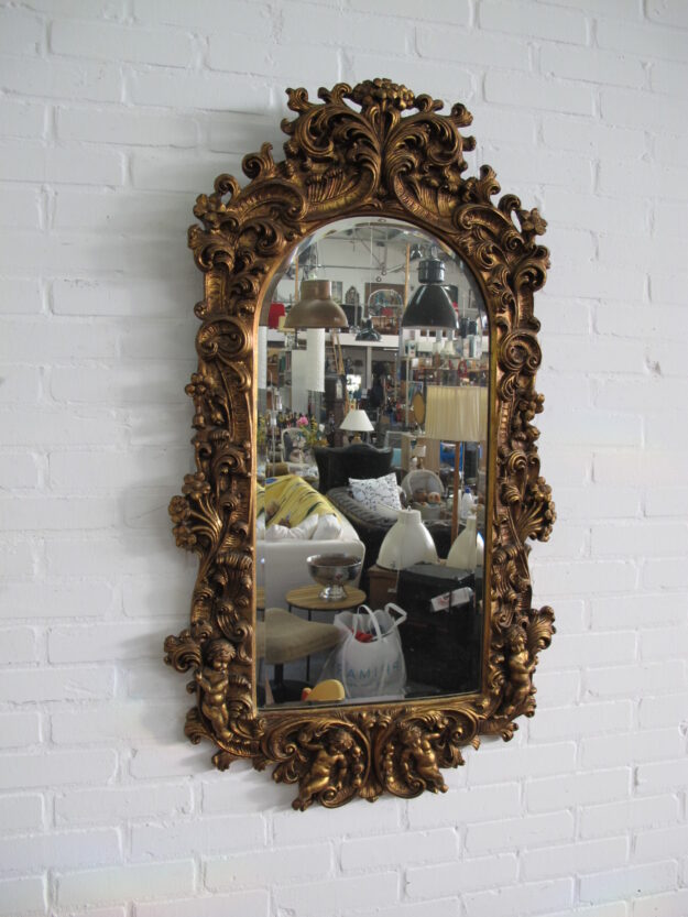 spiegel engelen gouden barok mirror vintage midcentury
