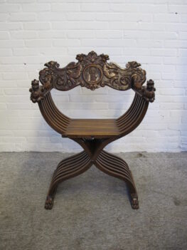 Fauteuil Armchair dagobert Savonarola chair Florentine Renaissance vintage midcentury