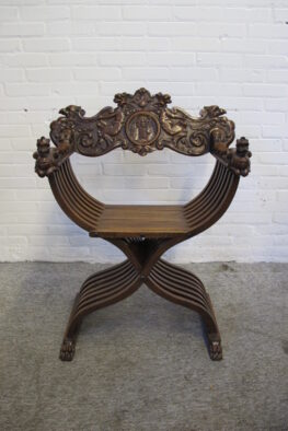 Fauteuil Armchair dagobert Savonarola chair Florentine Renaissance vintage midcentury