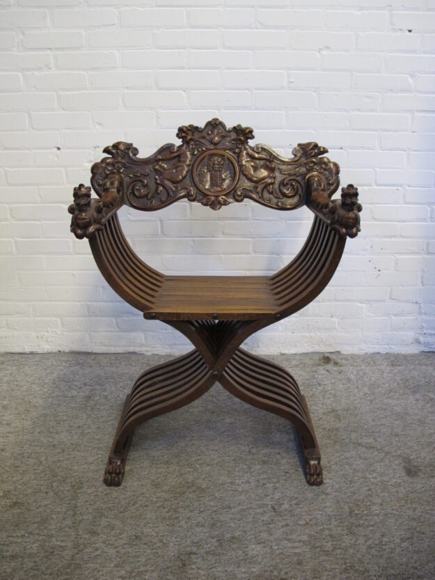 Fauteuil Armchair dagobert Savonarola chair Florentine Renaissance vintage midcentury
